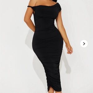 Fashion Nova Black One Shoulder Dress